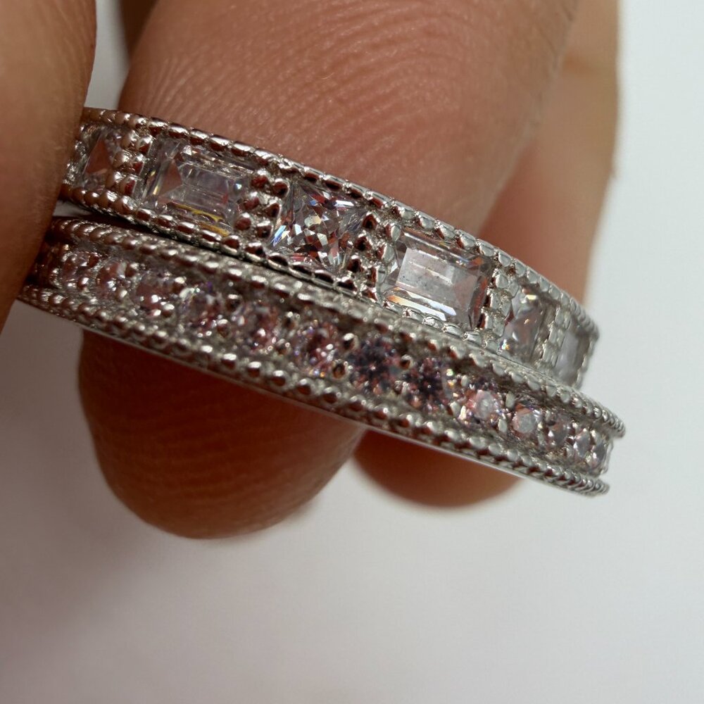 Sterling Silver Rings Stackable Infinity Band Lot… - image 8